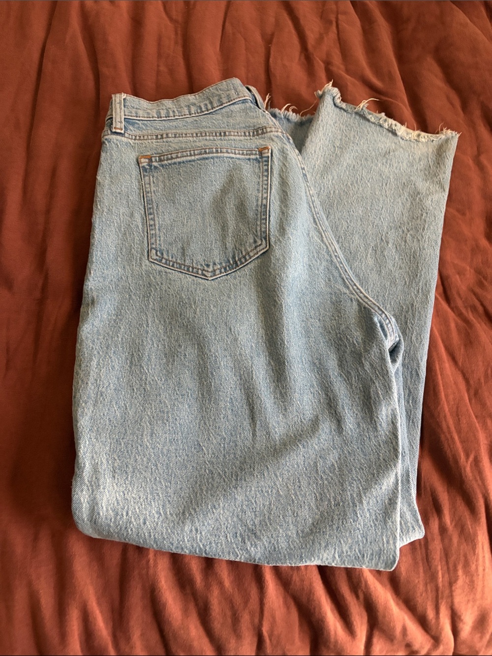 Abercrombie & Fitch Light Wash Blue High-Rise Straight Jeans